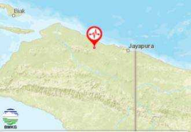 Gempa Magnitudo 5 1 Guncang Kabupaten Sarmi Papua